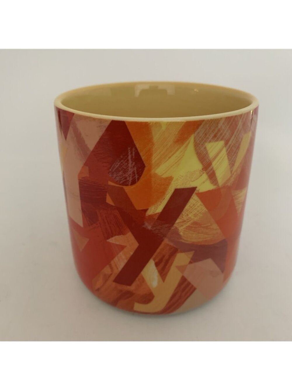Anthropologie Lottie Monogram Y Mug 16 oz Orange Red Initial Coffee Cup - Picture 5 of 9